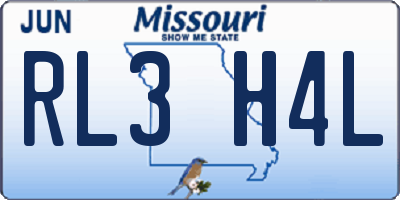 MO license plate RL3H4L