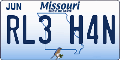 MO license plate RL3H4N