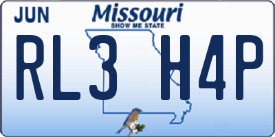 MO license plate RL3H4P