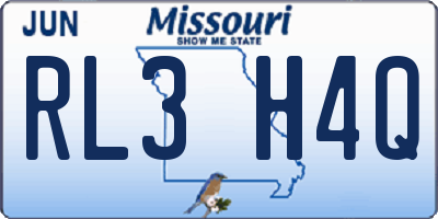 MO license plate RL3H4Q