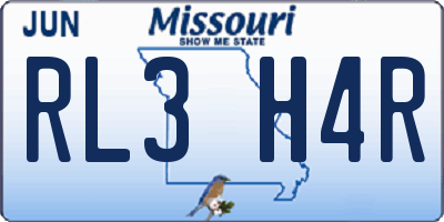 MO license plate RL3H4R