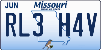 MO license plate RL3H4V