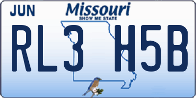 MO license plate RL3H5B