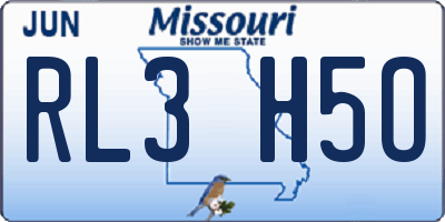 MO license plate RL3H5O