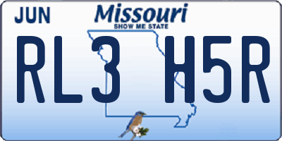 MO license plate RL3H5R