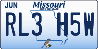 MO license plate RL3H5W
