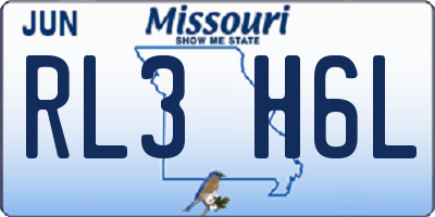MO license plate RL3H6L