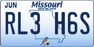 MO license plate RL3H6S