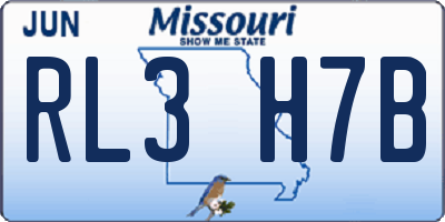 MO license plate RL3H7B