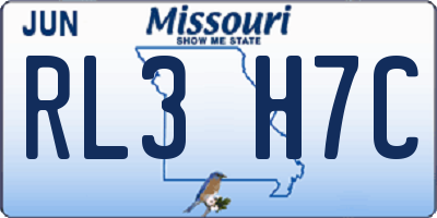 MO license plate RL3H7C