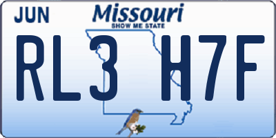 MO license plate RL3H7F