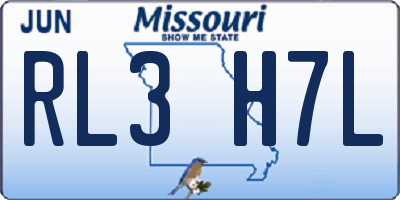 MO license plate RL3H7L