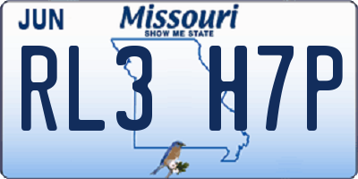 MO license plate RL3H7P