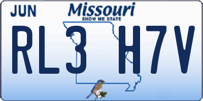 MO license plate RL3H7V