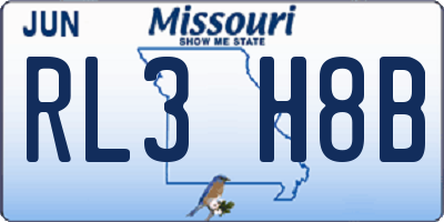 MO license plate RL3H8B