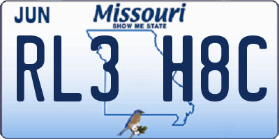 MO license plate RL3H8C