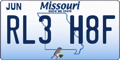MO license plate RL3H8F