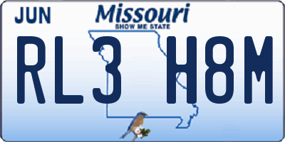 MO license plate RL3H8M