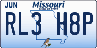 MO license plate RL3H8P