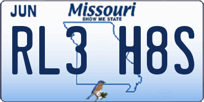MO license plate RL3H8S