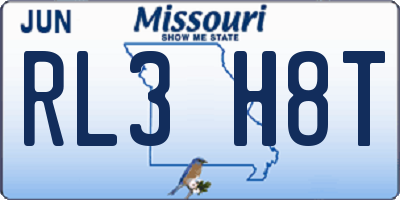 MO license plate RL3H8T