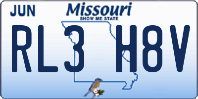 MO license plate RL3H8V