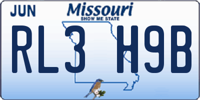 MO license plate RL3H9B