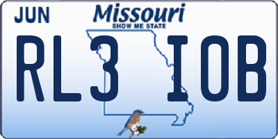 MO license plate RL3I0B