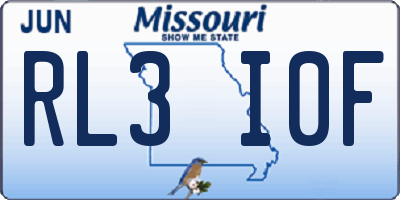 MO license plate RL3I0F