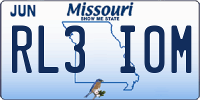 MO license plate RL3I0M