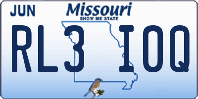 MO license plate RL3I0Q