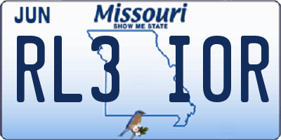 MO license plate RL3I0R