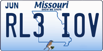 MO license plate RL3I0V