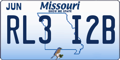 MO license plate RL3I2B