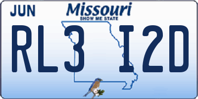 MO license plate RL3I2D