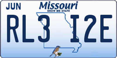 MO license plate RL3I2E