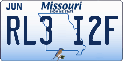 MO license plate RL3I2F