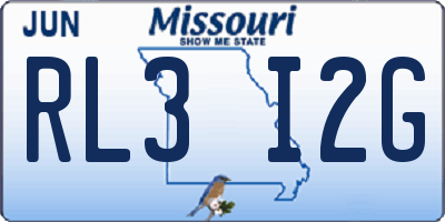 MO license plate RL3I2G