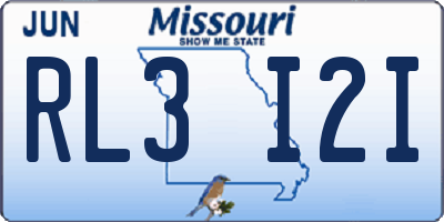 MO license plate RL3I2I