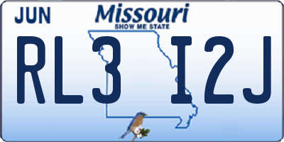 MO license plate RL3I2J
