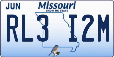 MO license plate RL3I2M