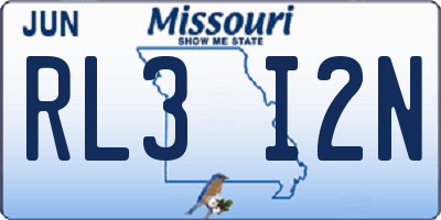 MO license plate RL3I2N