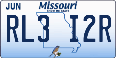 MO license plate RL3I2R