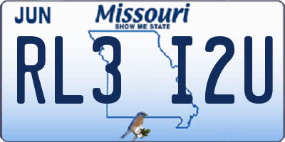 MO license plate RL3I2U