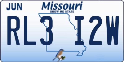 MO license plate RL3I2W