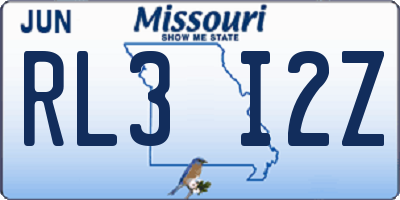 MO license plate RL3I2Z