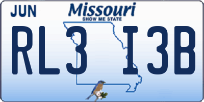MO license plate RL3I3B