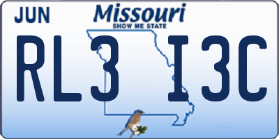 MO license plate RL3I3C