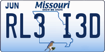 MO license plate RL3I3D