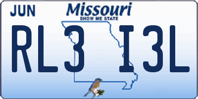 MO license plate RL3I3L